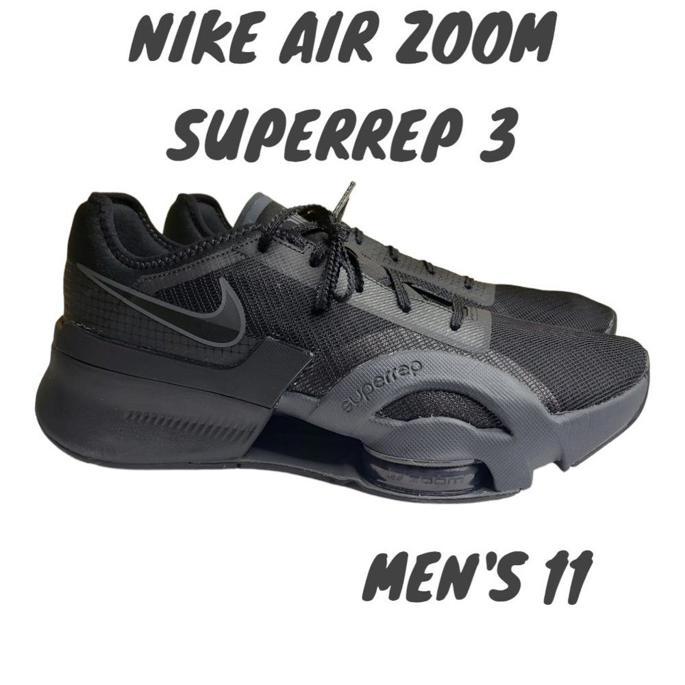 Nike Air Zoom Superrep 3 HIIT Blackout Gym Athletic Training Shoes Men's 11 NEW